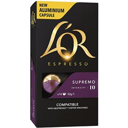 L'OR Espresso Coffee Capsules Supremo Box Of 100 Box 100