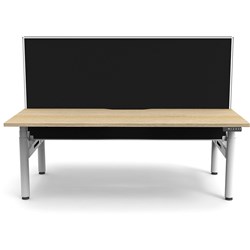 Rapidline Halo+ Back to Back Workstation + Screen 2 Person 1200mmW Oak/White