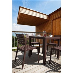 Siesta Ares 80 5 Piece Outdoor Dining Set With Ares Chairs Chocolate