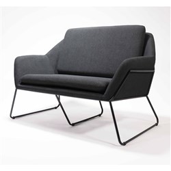 Rapidline Cardinal Lounge Chair 2 Seater 1335W x 690D x 890mmH Charcoal Fabric