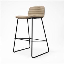 Rapidline Pixel Bar Stool 630mmH Black Frame And Almond PU Leather