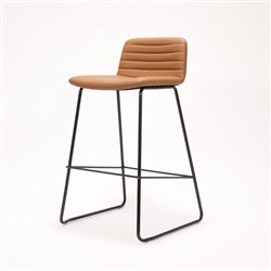 Rapidline Pixel Bar Stool 630mmH Black Frame And Amber PU Leather