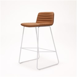Rapidline Pixel Bar Stool 630mmH White Frame And Amber PU Leather
