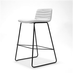 Rapidline Pixel Bar Stool 630mmH Black Frame And Light Grey Fabric