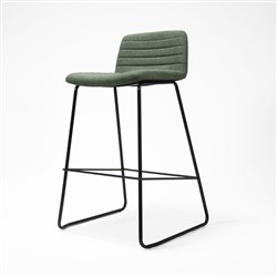 Rapidline Pixel Bar Stool 630mmH Black Frame And Olive Fabric
