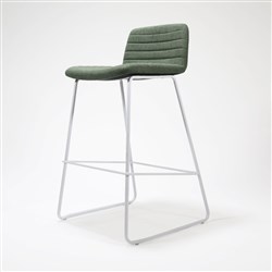 Rapidline Pixel Bar Stool 630mmH White Frame And Olive Fabric