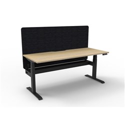 Rapidline Boost+  Workstation + Black Eco Screen+Cable Tray 1200Wx750Dx620-1270mmH Oak/Blk