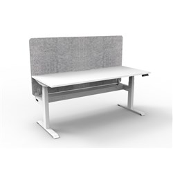 Rapidline Boost+ Workstation + Grey Eco Screen + Cable Tray 1200Wx750Dx620-1270mmH Wht/Wht