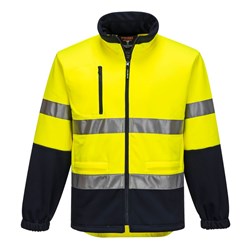 Portwest Hi-Vis Contrast Zip Water Repellent Brush Fleece Jumper Small Yellow And Navy