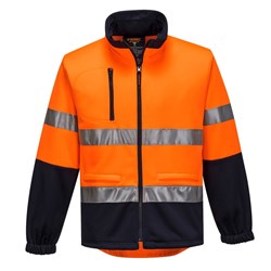Portwest Hi-Vis Contrast Zip Water Repellent Brush Fleece Jumper 3XL Orange And Navy