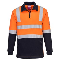 Portwest Modaflame Fire Resistant Day Night Brushed Fleece Jumper S Orange/Navy