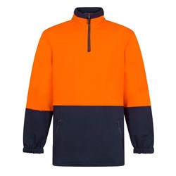Portwest Hi-Vis Contrast 1/4 Zip Class D Brush Fleece Jumper 2XL Orange And Navy