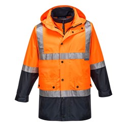 Portwest Eyre Hi-Vis 4-in-1 Contrast Jacket Extra Small Orange And Navy