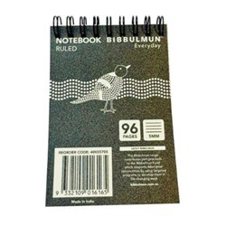 Bibbulmun Pocket Notebook Polypropylene Cover 112 x 77mm Ruled 96 Page Top Open Black