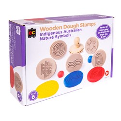 Educational Colours Wooden Dough Stamps Indigenous Nature Box Of 6