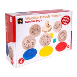 Educational Colours Wooden Dough Stamps Garden Bugs Box Of 6