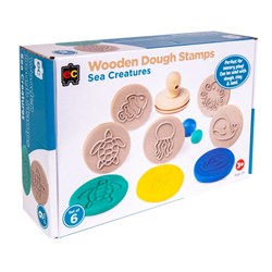 Educational Colours Wooden Dough Stamps Sea Creatures Box Of 6