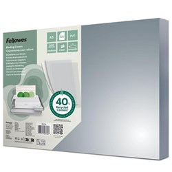 Fellowes PVC Binding Covers A3 200 Microns 40% Recycled Content Clear Pack Of 100