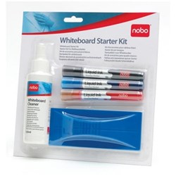 NOBO WHITEBOARD STARTER KIT 3 Markers, Eraser, Cleaner