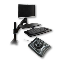 KENSINGTON SIT/STAND W/STATION & BONUS KENSINGTON USB TRACKBALL  MOUSE