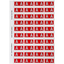 Avery Alphabet Coding Label A Side Tab 25x42mm Red Pack Of 240