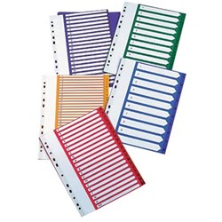 AVERY BRIGHT COLOUR DIVIDERS A4 1-10 Index Blue