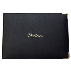 OZCORP VISITORS BOOK Padded Gold 250x160 Blk 02967