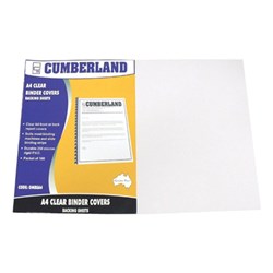 CUMBERLAND REPORT COVERS A4 Plastic Front/Back 200Mic Pack 100