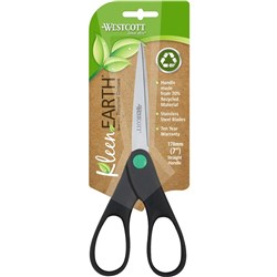 Westcott KleenEarth Scissors 178mm Straight Handle Black