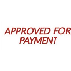 DESKMATE PRE INK STAMP APPROVED FOR PAYMENT Red
