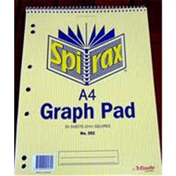 SPIRAX 582 GRAPH BOOK A4 2mm Grid 30 Leaf 297x207mm