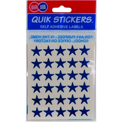 QUIK STIK FLAT PACK STICKERS Stars 150 Labels Blue