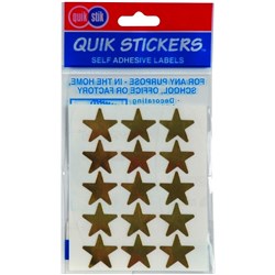 QUIK STIK FLAT PACK STICKERS Stars Gold 150/Pack