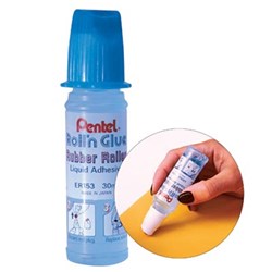 PENTEL ER153 ROLL'N' GLUE Liquid Glue 30Ml Skyblue