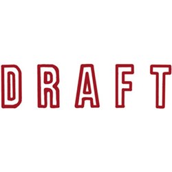 SHINY PRE INKED STAMP "DRAFT" Red