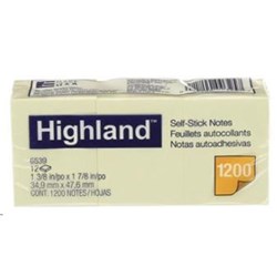 HIGHLAND 6539 NOTES 34.9X47.6mm Self Stick Notes Pack Of 12