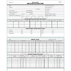 ZIONS ERC2 EMPLOYEE REC CARD Employee Record 125X205mm Pk25