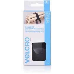 Velcro Brand Reusable One Wrap Strap 19mm x 3m Black