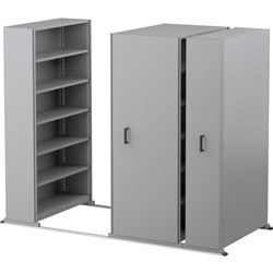 Ezi-Slide Aisle Saver Unit 4500L x 900W x 400D x 2175mmH 5 Shelves 8 Bay Silver Grey