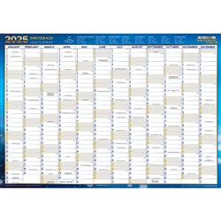 Collins Writeraze Dated Wall Planner 700 x 1000mm Unframed Blue