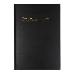 Collins Financial Year Diary A4 Day To Page Black