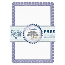 PAPER CERTIFICATES GEO A4 Conventional Blue Pack Of 25 02847