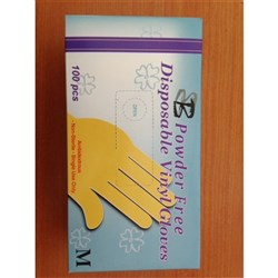 POWDER FREE DISPOSABLE VINYL Gloves Non Sterile Single Use Medium Pack of 100