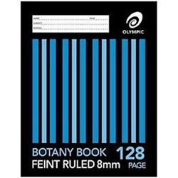 OLYMPIC STRIPED BOTANY BOOK 128Page 8mm Ruled 225x175mm
