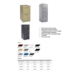 STATEWIDE FILING CABINET 2 Drawer Light Grey 715mm x 467mm x 610mm