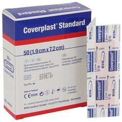 COVERPLAST PLASTIC STRIPS Band Aid  Strips Pack Of 50 7.2cm x 1.9cm