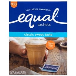 EQUAL SWEETENER SATCHELS 100 pack